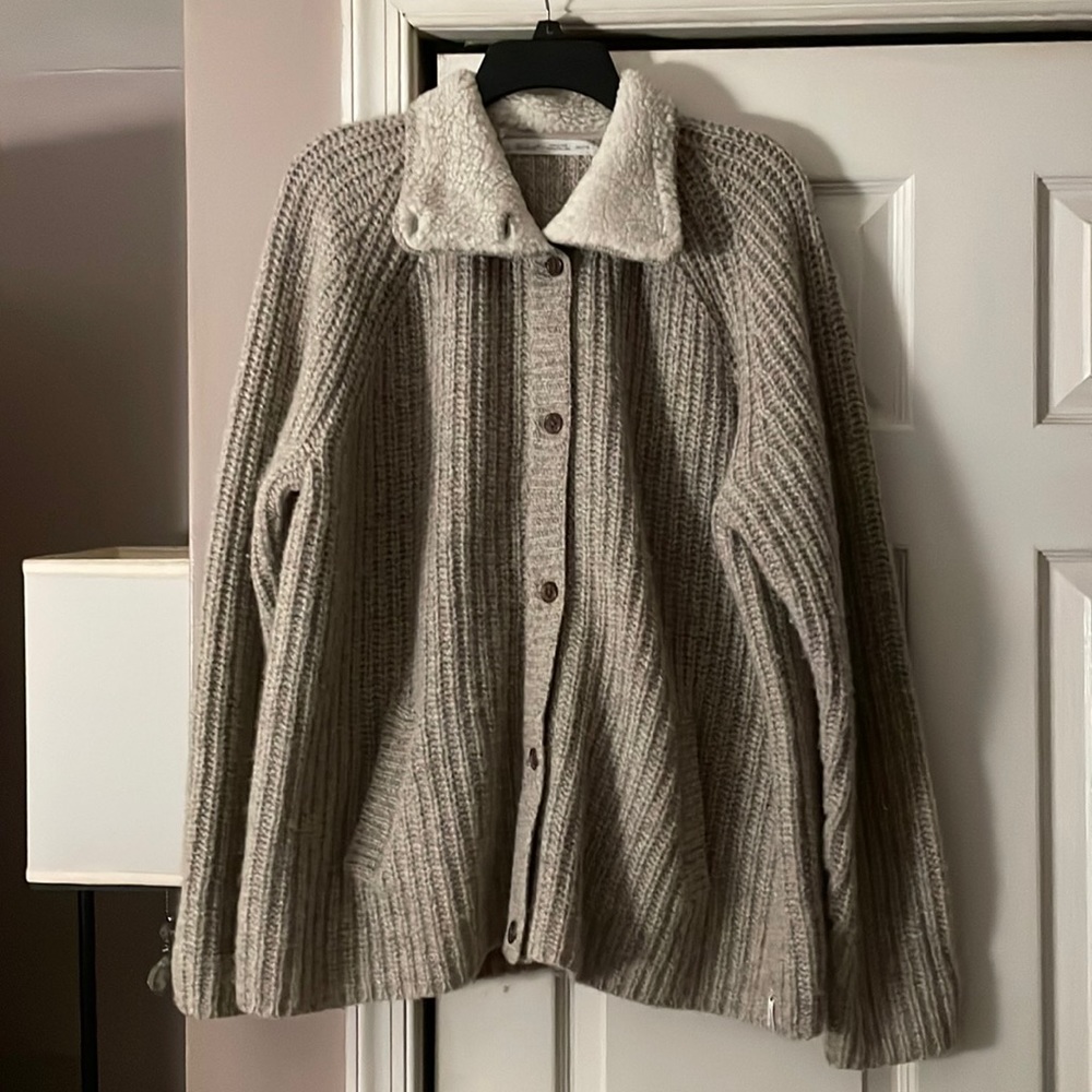 Tan Woolrich button down heavy sweater jacket with pockets size XXL
